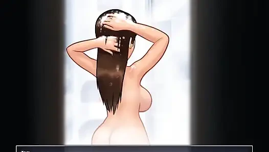 Summertime saga: stepbrother fucks his stepsister, unexpected creampie under the shower ep 148