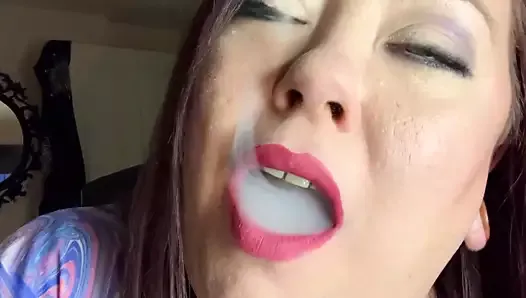 BBW Mistress Tina Snua Smokes A Cock Cigarette - Smoking