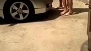 Khmer fucking infornt of car