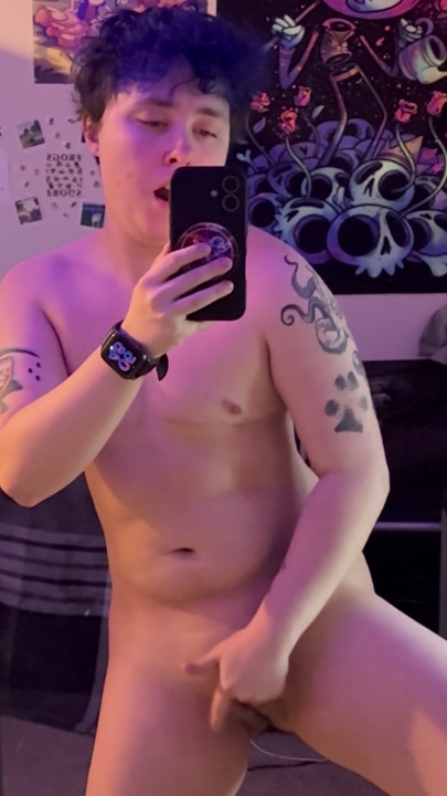 FTM Trans man in mirror masturbating Bad Omen