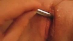 Horny Wife masturbating her wet shaved pussy,