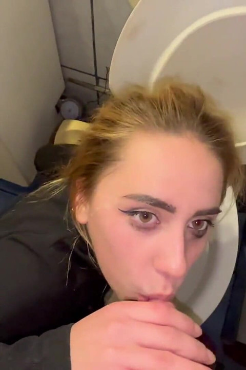 Toilet pee fun sloppy teen blowjob