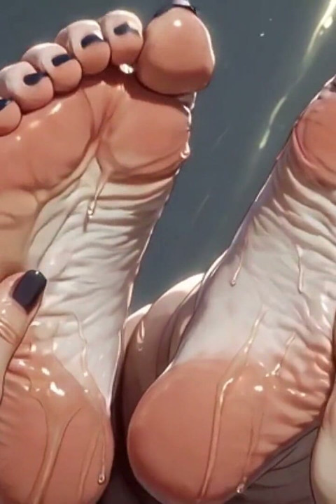 SSBBW Oil Foot Massage Close up - Big Beautiful Feet & Toes