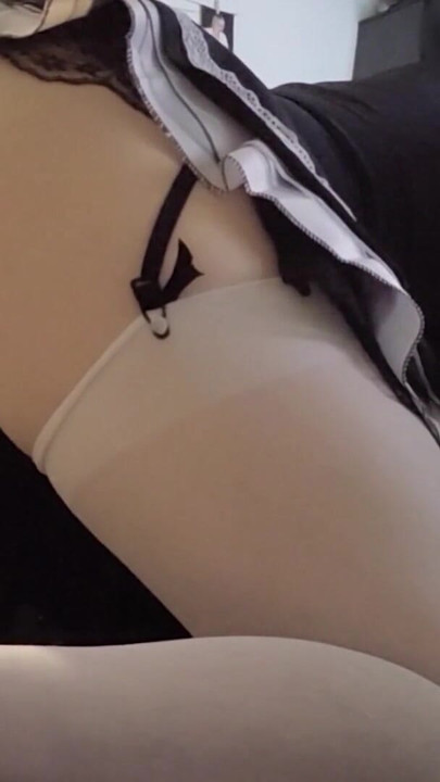 Sissy maid loves playing with her ass | Clip 1