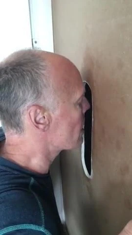 Hot deep throat glory hole action