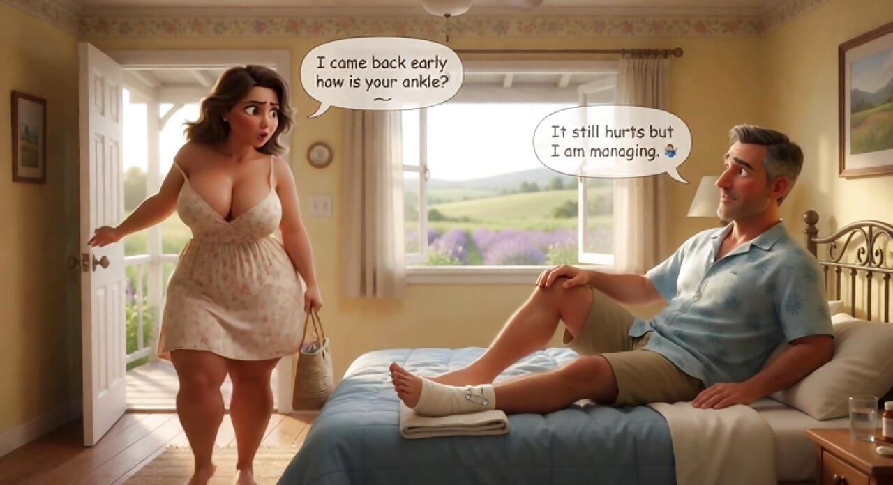 Unexpected Passion Awakens Grumpy Mother-in-Law During Countryside Getaway Trip (AI generated)