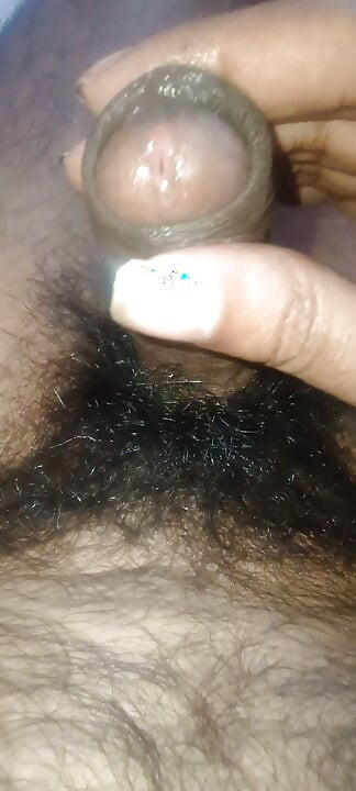 Indian hairy big cock jerking with oil