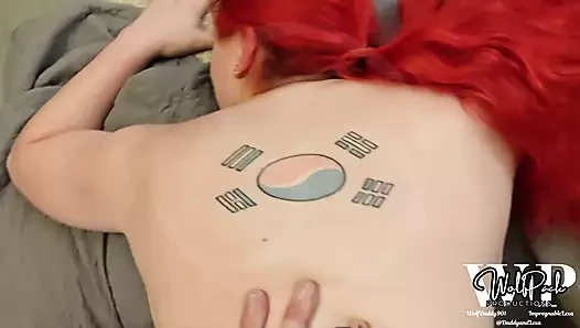 Big Tits Asian American Sissy Tranny Trap Riding Deepthroat and Taking Anal Creampie