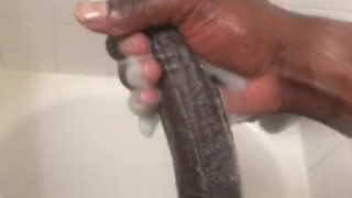 Shower stroke and cumshot