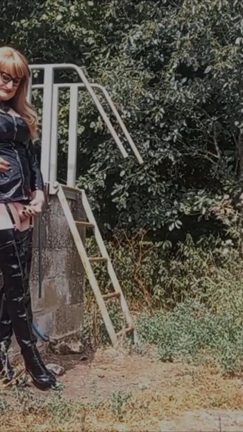 Stunning moment from "Crossdresser Wanking Outdoors, Squirting Milk, Pissing"