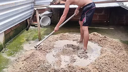 The bricklayer fucked my pussy, My cuckold husband hadn't fucked for day...