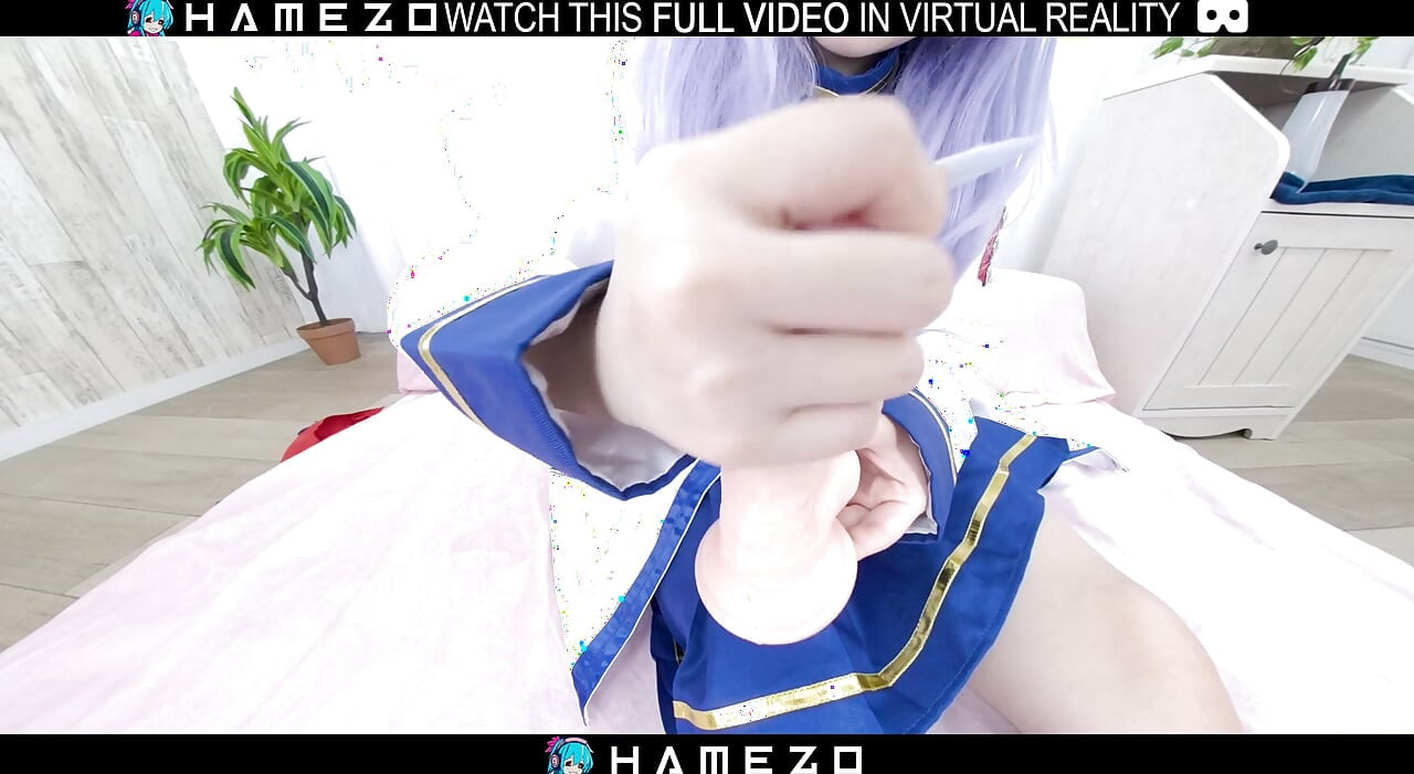 Horny Japanese fuck doll,Mashiro Kasuga is masturbating,in VR.