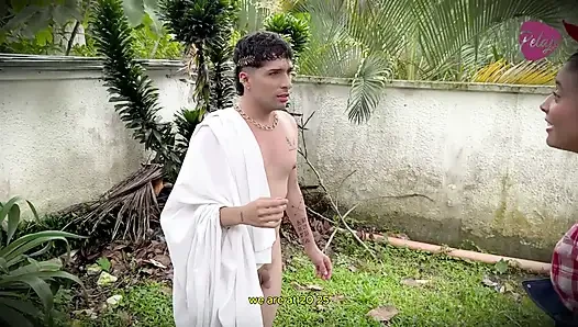 Я нашел старинную статую в моем новом доме, я трахаю ее в позе цветочных горшков и в конечном итоге ест его сперму.