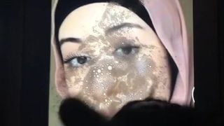 Hijabi cadela slowmo cospe tributo e cumtribute