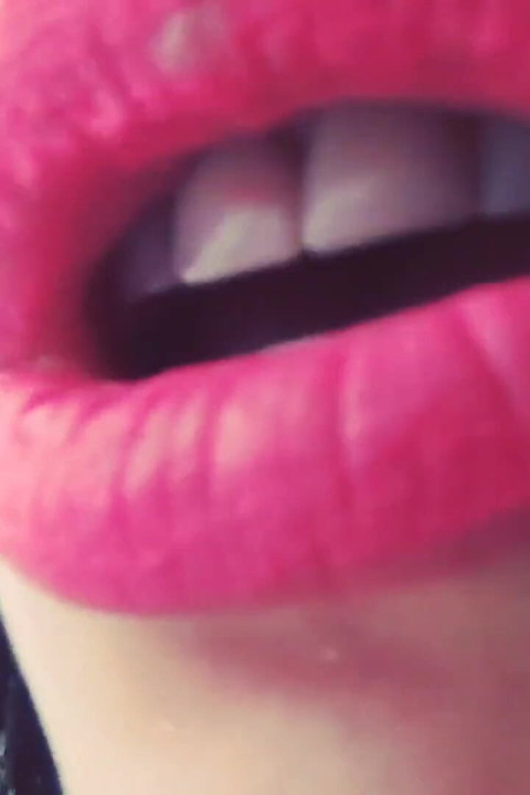 Neon pink lipstick