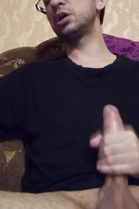 Hot Guy Stroking Huge Cock and Watching Porn
