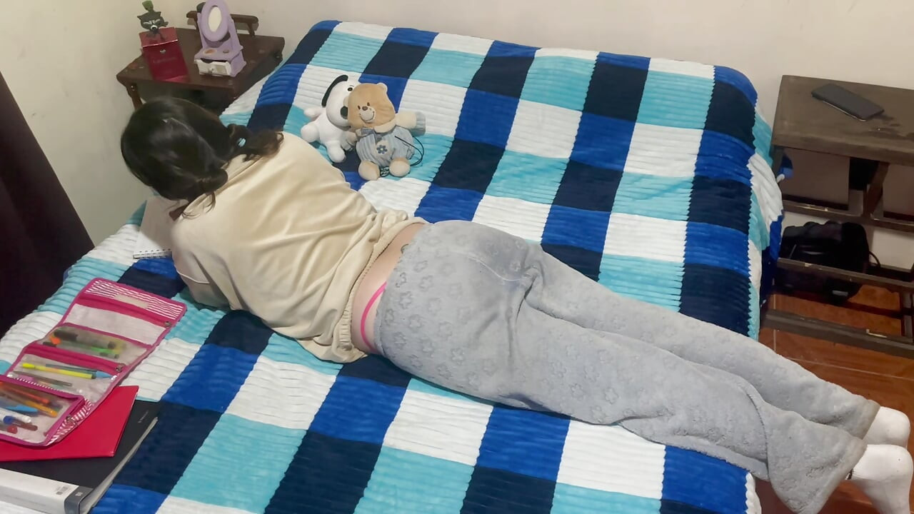 My roommate wants to do her homework, but she never says no to my penis.