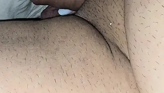 Naughty step mom squeezing step son balls while handjob his big dick