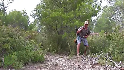 Two hot girls caught in the countryside licking pussy and fucked