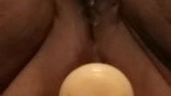 inflatable plug ,vibe and crazy orgasm