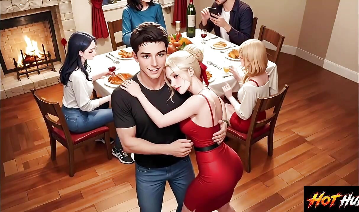 Stepmom and stepson fucks in the family party cristmas party Fucking in the bedroom