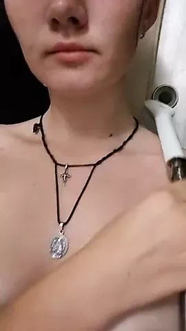 British girl fingers herself in the shower!