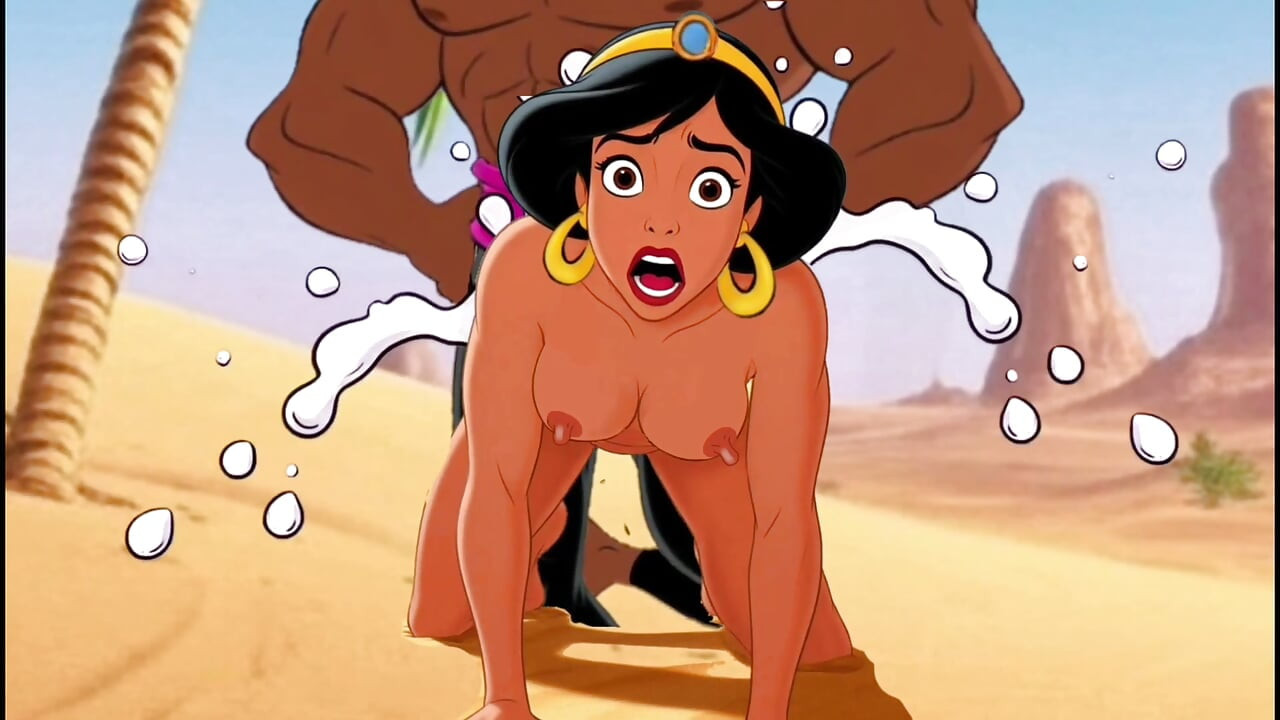 Porn Aladdin: Princess Jasmine And Aladdin Have Dirty Sex while The Cuckold Jafar Watches them and Jerks Off His Small Penis