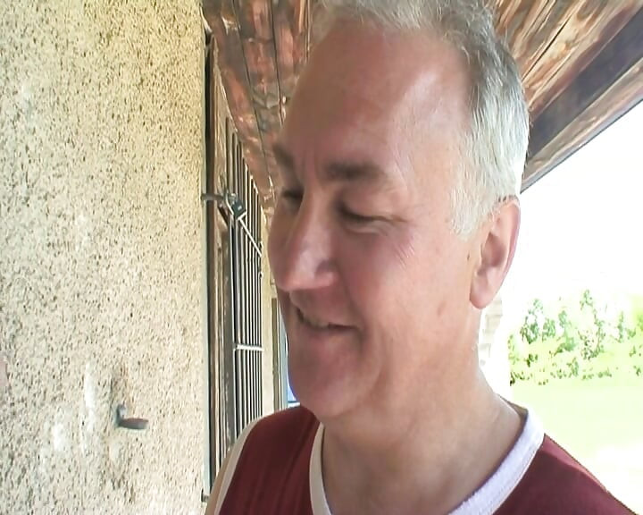 Old grandpa fucks cute teen with big tits outdoors