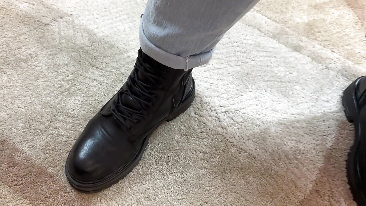Iron shoes met his big useless testicles! Smashing his stupid ugly genitals! BALLBUSTING - Dave Moon - Mia - BrutalBusting