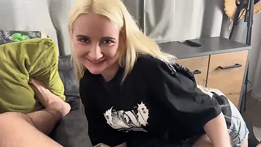 Hard Fucking After Best Blowjob with My Blonde Girlfriend Daruma Rai