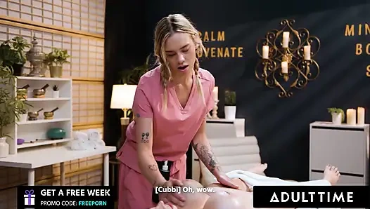 Khusus orang dewasa - pijatan si semok cubbi thompson berubah jadi nakal saat dylan moore jilat memek & scissor habis-habisan!