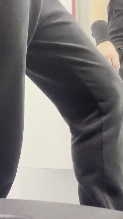 Young Boy in Thong Trying on New Pants, Sweet Ass and Popping Penis