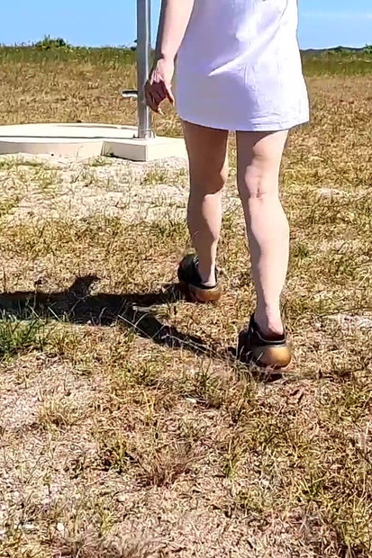 My Bold, Pantyless Walk to the Beach and Back - Every Step Making Me Feel Exposed