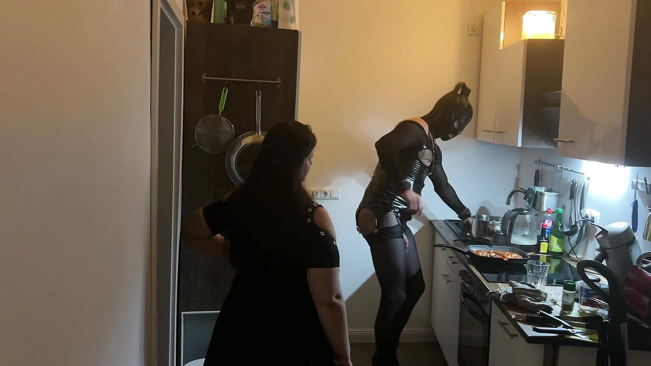 Fetish Lofts Cooking Session with TV Slave Part 3-4.