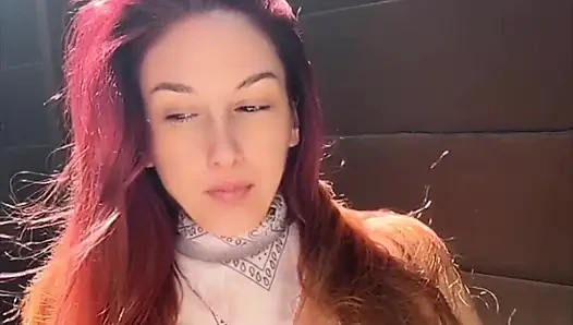 Artemisia Love Blowing Bubbles Outdoor and Smoking a Cigarette