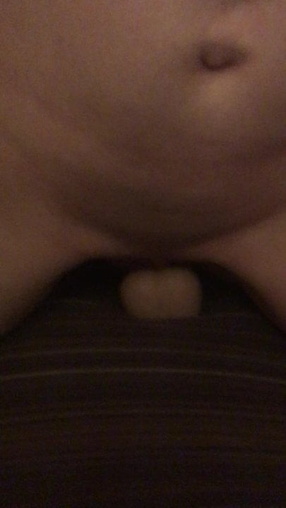 Wife slowly rides large dildo