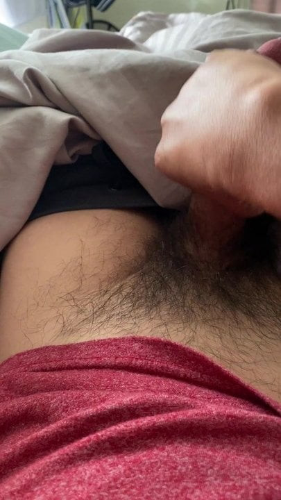 Uncut cock jerking