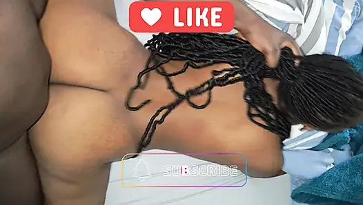 Hot Ebony Big Ass Maid Clean boss's Cock When His Wife Is Out.
