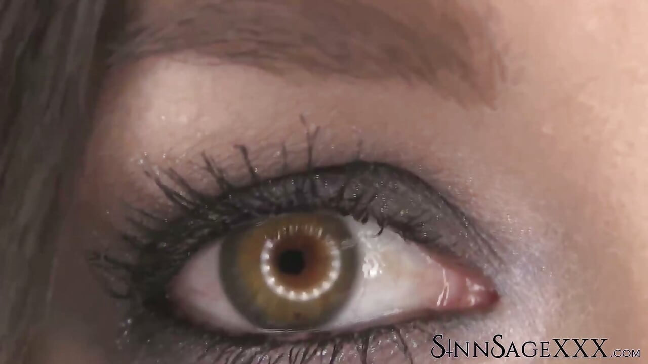 Sinn Sage Highlights Beautiful Hazel Eyes In Close Up For Camera View