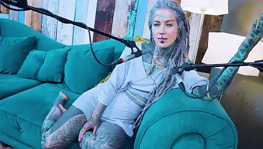 I talk about N - Needed - ASMR podcast SFW talking goth skinny girl dreadlocks tattoo model inked girl