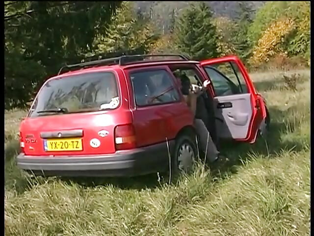 Pizdă blondă țâțoasă linsă și futută în aer liber