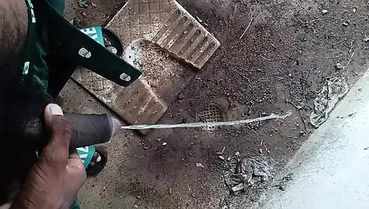 Hot desi boy pissing hard cock