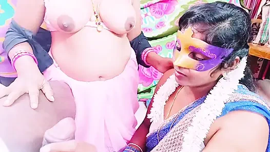 Индийский тройничок с лучшим минетомом. Телугу грязные разговоры.