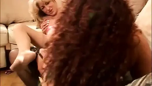 Two lesbians play with each others pussy