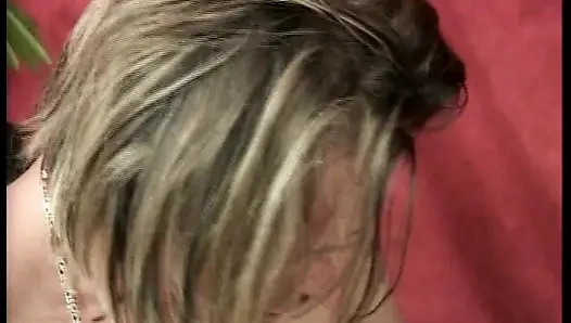 Brunette German whore fucked by toys while sucking cock