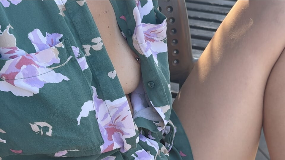 Descretely unbuttoning my shirt and exposing my pierced nipples in a public coffee shop