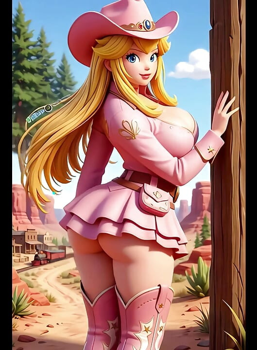 (AI genereret) Samling Af Peach, Rosalina, Boo, Bowsette, Pauline Og Daisy
