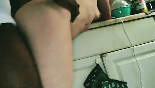 Wife gets pounded in kitchen