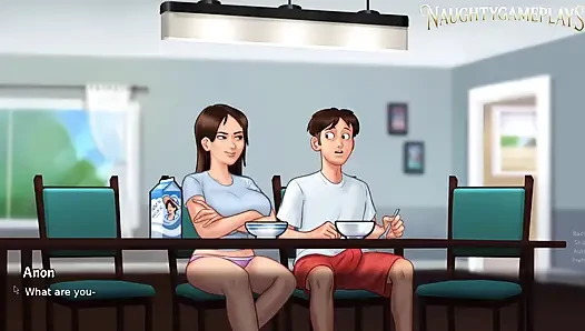 Завтрак превратился в секс со спермой на ее заднице - SummerTime Saga 43 От DarkCookie - 3D игра