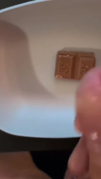 Unforgettable moment from "Cum on food #1 cum chocolate"